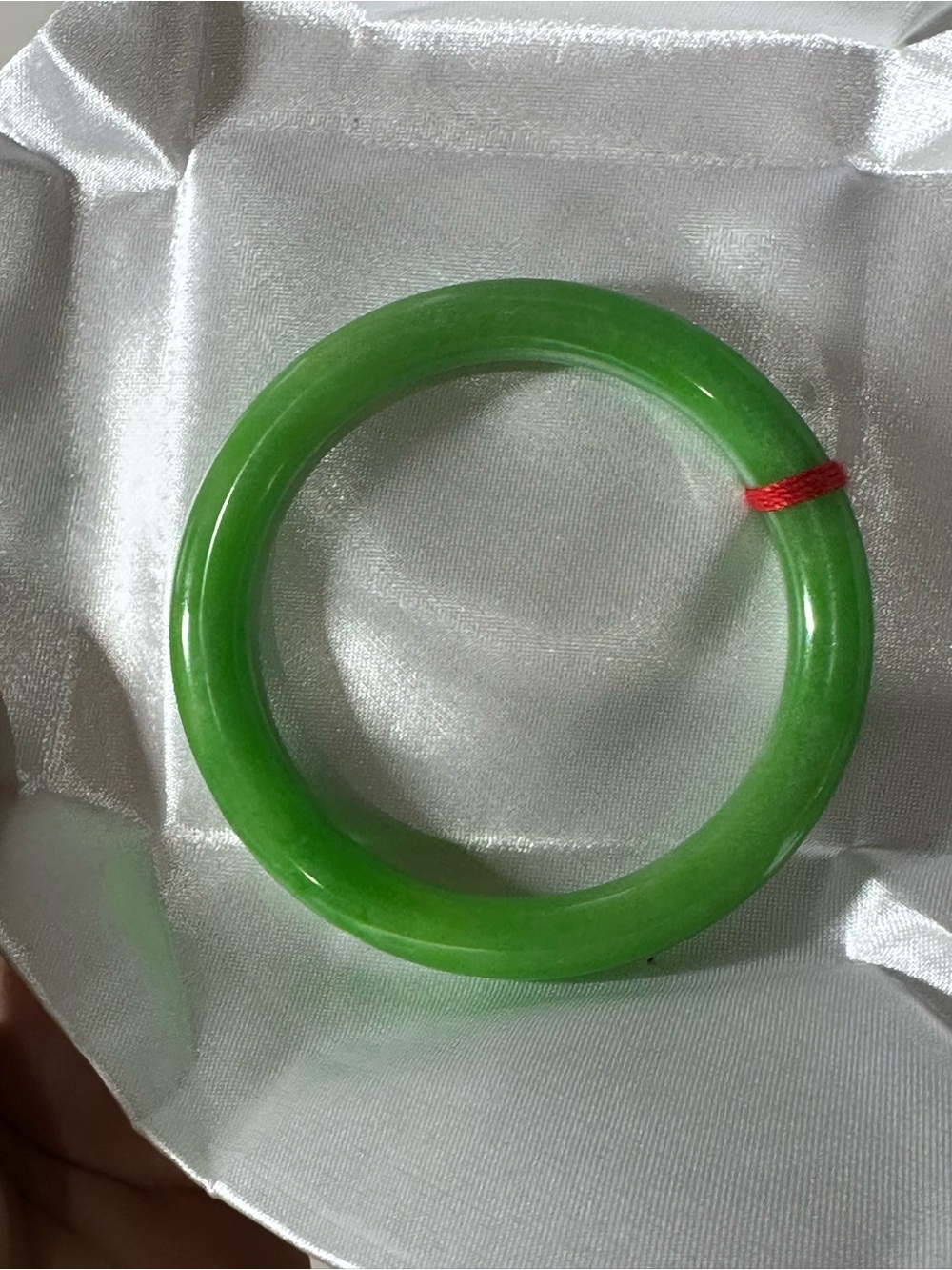 Jadeite Bangle Bracelet D-58.3mm Two-Tone Apple Green & Misty White Cloud L014
